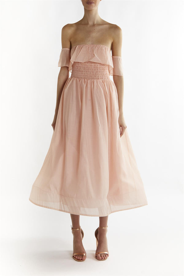 Dusty-Pink Emely Bandeau Midi-Dress