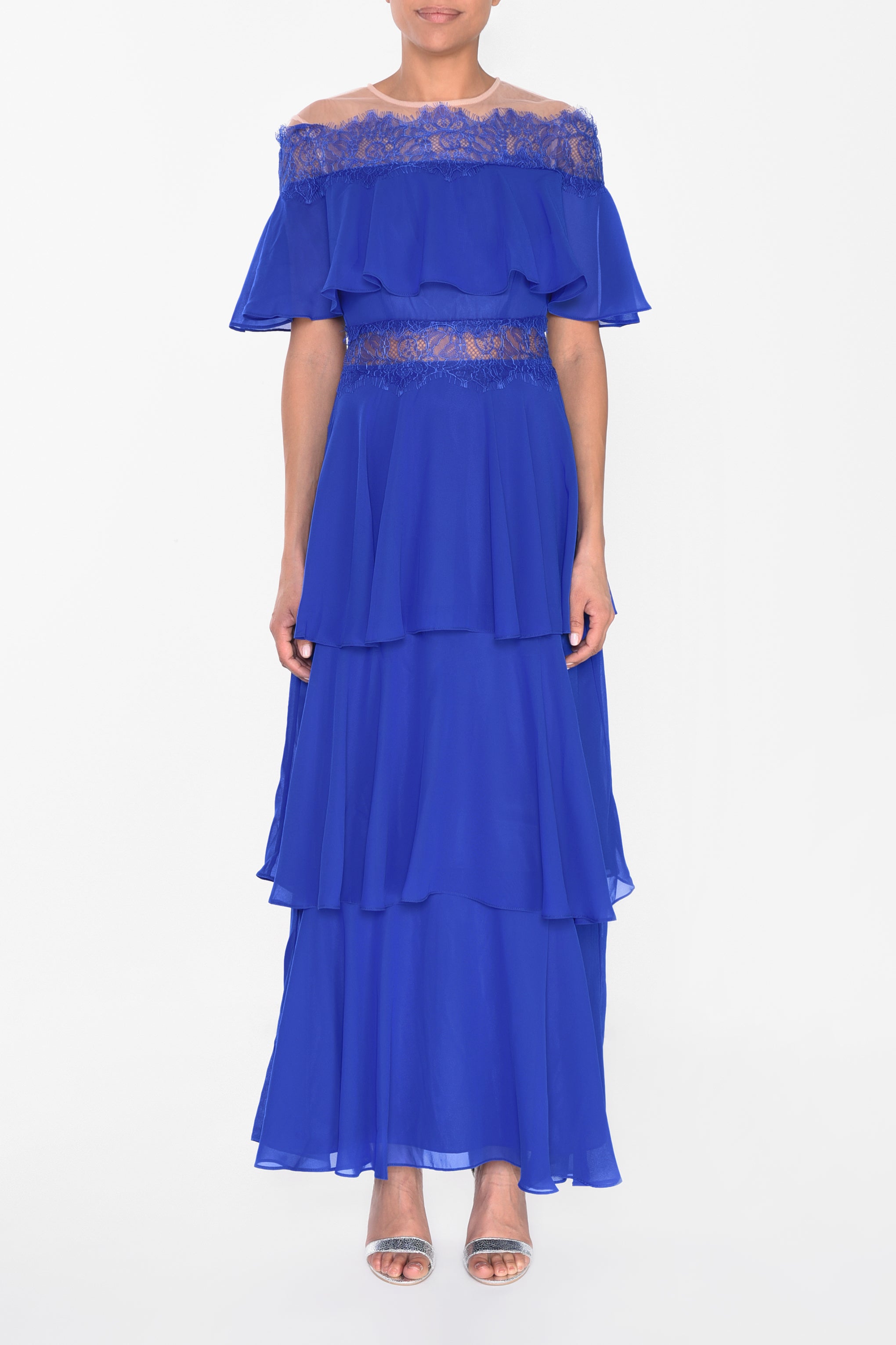 Royal blue outlet tiered dress